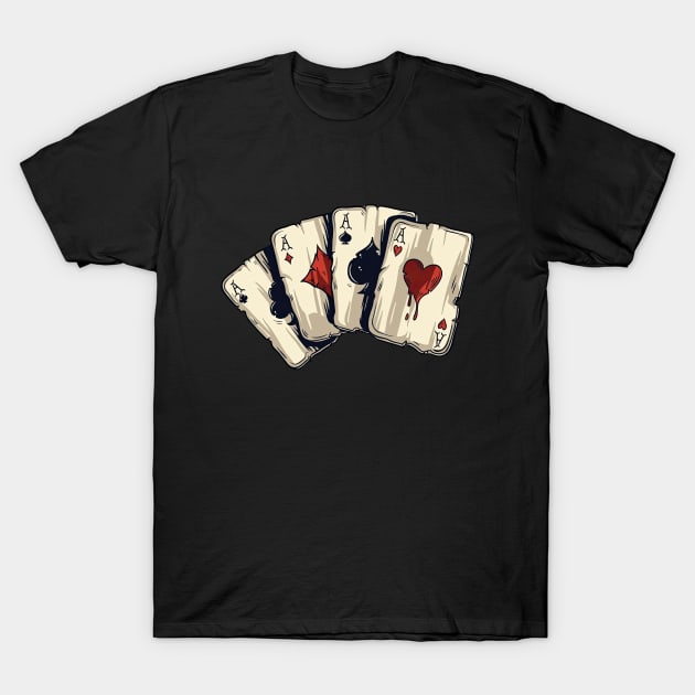 Playing Cards Poker Design T-Shirt by Aka.V.E